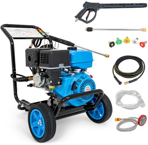 Idropulitrice a Benzina 170/180 Bar, Motore OHV 7 CV, 9,2 l/min, Pompa Assiale in Alluminio o Rame, Tubo Alta Pressione 10 m o 20 m, Serbatoio Detergente (HW-MS-200B)