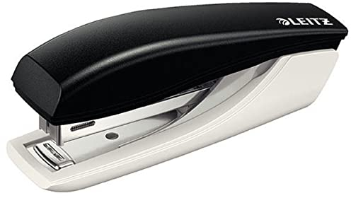 Leitz Mini-Heftgerät, Für 10 Blatt, Ergonomische Form, Inklusive Heftklammerschachtel, Schwarz, NeXXt-Serie, 55176095