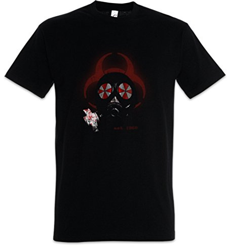 Urban Backwoods Gas Mask Biohazard Umbrella Herren T-Shirt Schwarz Größe M