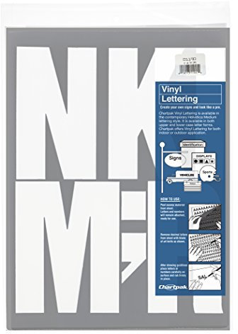 Chartpak Self-Adhesive Vinyl Capital Letters, 6 Inches High, White, 38 per Pack (01190)