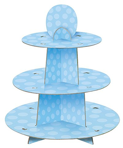 Babyparty Cupcake-Ständer - Blaues Punktmuster