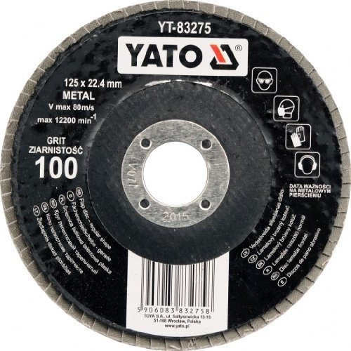 Yato yt-83275 – Disque à lattes – de fibre de verre de formes réguliers respaldan 125 mm Grain 100