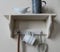 Goodwood Originals Shabby chic pine shelf with single rail of 3 Shakers pegs