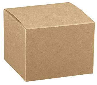 10er-Set Kartonage Würfel, vintage, natur - 10 Kartonagen aus Kraftpapier für Gastgeschenke