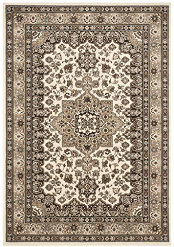 Nouristan Mirkan Orient Teppich – Wohnzimmerteppich Orientalisch Kurzflor Vintage Orientalischer Teppich für Esszimmer, Wohnzimmer, Schlafzimmer – Beige, 200x290cm