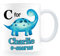 Personalised Plastic Unbreakable Kids Cup/Mug Blue Alphabet Dinosaur Theme Child/Baby/Toddler Cup for Boys