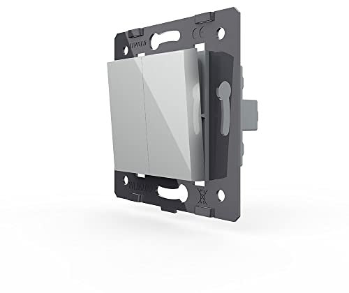 Innenleben Taster 2 Gang Wipp Impuls Schalter Grau VL-C7-K2H-15 Kipp schalter 2 zwei Fach Kompatibel mit LIVOLO