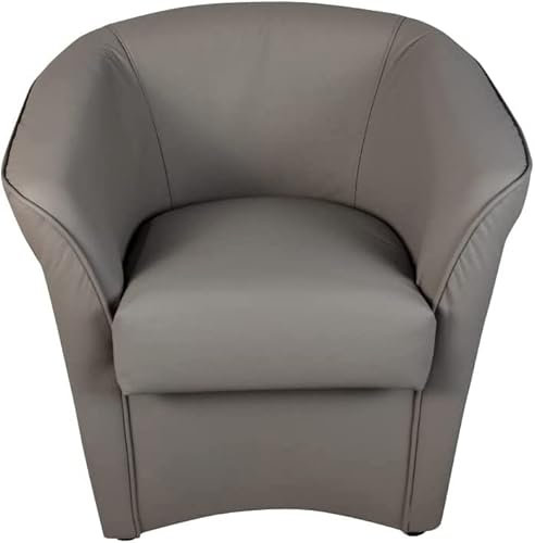 Sedam Srl Poltrona Pozzetto Valentina, in Ecopelle, Imbottita, Vari Colori, Casa Interno Ufficio (Tortora)