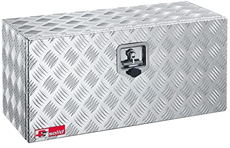 FTsolid Unterflurbox aus Alu Anhängerkiste Staubox Gurtkiste Staukasten Werkzeugkiste Staukasten Unterbaubox Box (70l Volumen, LxHxT=75,0x35,0x30,5cm)