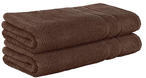 StickandShine 2er SET Premium Frottee Saunatuch 80x200 cm in dunkelbraun in 500g/m² aus 100% Baumwolle