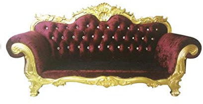 jvmoebel Thron Sofa Königlicher Polster Chesterfield Samt 3 Sitzer Antik Stil Sofas Neu