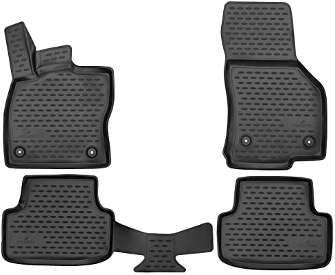 WALSER XTR Gummi Fussmatten Auto für Seat Leon (5F1) 2012-2021, Seat Leon ST (5F8) 2012-2020, 100% passgenaue Auto Fußmatten, robuste Universal Fußmatte Auto, Gummimatten Auto