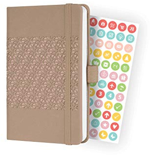 SIGEL J2200 Wochenkalender Jolie 2022 - ca. A6 - beige - Hardcover - 174 Seiten - mit fröhlichem Kalendarium, vielen Infos und praktischen Stickern - FSC-zertifiziert - Terminplaner