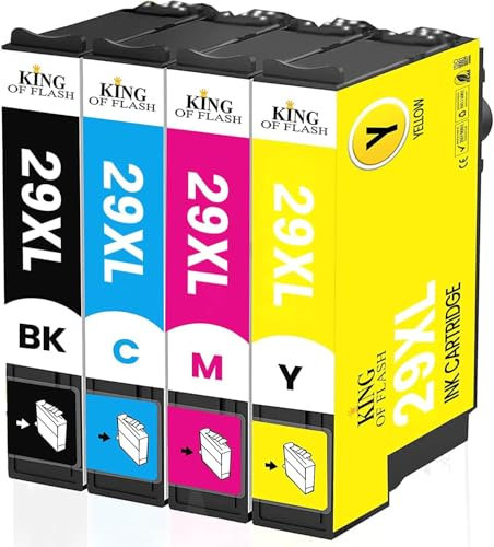 KING OF FLASH Lot de 29 cartouches d'encre 29XL compatibles avec Epson Expression Home XP-235, XP-455, XP-245, XP-332, XP-335, XP-342, XP-432, XP-435, XP-442, XP-445 XP-247 XP-345 Encre fraise