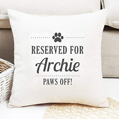 Thoughtful Gifts Luxury personalised Reserved for Dog cushion, Reserved for Dog Cushion Cover, Reserved for Dog pillow, personalised gift for Dog Owner, for Dog Owner, Just add your dogs name!