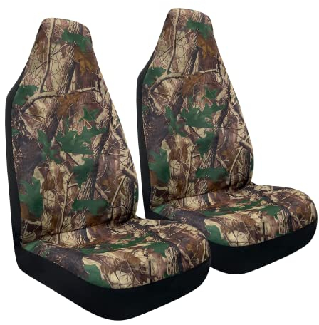 TOYOUN Autositzbezüge Vordersitze Wasserdichter Universal 600D Oxford-Gewebe Sitzbezüge Auto Vordersitze Schonbezüge Auto Werkstatt Sitzschoner Vorne für PKW/LKW, 2-teilig, Tarnung Grün