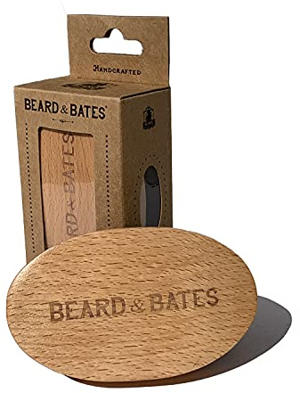 Beard & Bates | Bartbürste mit Wildschweinborsten | Handarbeit, großer Griff aus Buchenholz