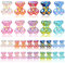 100pcs Mini Resin Gummy Bear Nail Art Charms Flatback Cabochon Mixed Iridescent AB Color Candy Bear Charm Beads for DIY Craft Jewelry Making Handmade Decoration, 8.7 mm x 7.4 mm