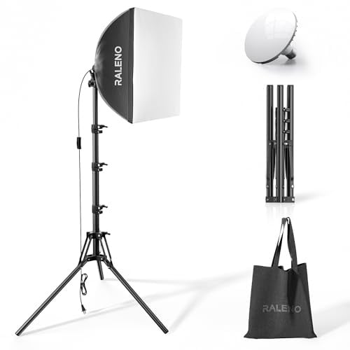 RALENO Softbox Photography Lighting Kit, 16x16 LED Studio Soft Box Light