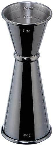Jigger for Bartending, Briout Double Cocktail Jigger Japanese Premium 304 Food Grade Stainless Steel Jigger 2 OZ 1 OZ with Measurements Inside, Black