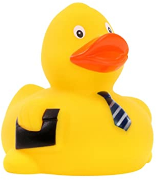 Schnabels Quietsche-Ente Business - Geschenk für Geburt Geburtstag Namenstag Kinder Baby Freund-in Mädchen Junge - Spielzeug Bade-Ente Badewanne Deko