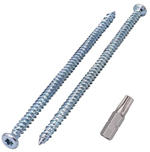 SKIR'CO (20 pezzi) Zincato 7,5 x 152 mm viti per calcestruzzo, testa svasata, viti per muratura, vite di fissaggio telaio