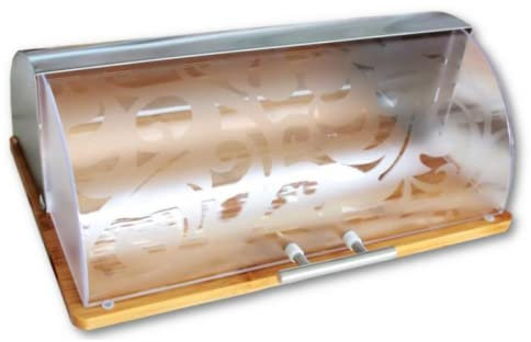 Brotkasten Canella Bambus & Edelstahl Brotbox Rollbrotkasten Brotbehälter