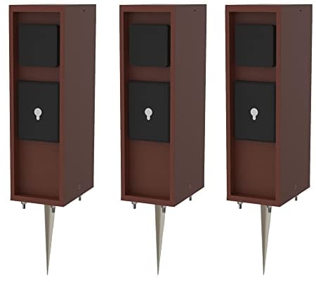 Novatool 3X Gartensteckdose Funk 3-Fach Braun SMART WiFi APP IP44 mit Erdspieß Steckdose eckig Aussen Gartensteckdose Outdoor Steckdosesäule Garten Steckdosenturm
