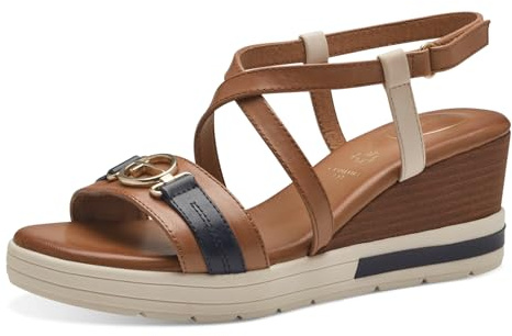 Tamaris COMFORT Damen Sandalen mit Keilabsatz aus Leder Bequem