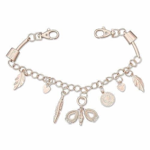 lordies Oktoberfest Charivari Edelweiss Trachten Hosenkette Dirndlkette Feder Münze Herz Rosegold, Metal