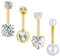 Gojewen 4stk Bauchnabelpiercing 14mm Chirurgenstahl Langes Piercing Bauchnabel Bauchpiercing Schmuck Gold Damen