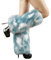 Frotox Frauen Pelz Beinwärmer Winter Pelz Lange Stiefel Manschetten Fuzzy Schuh Abdeckung Party Kostüm für Urlaub Festival Aufführungen Spielen, Türkis Weiß, Reference dimensional drawing