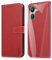 SMYTU Coque pour Xiaomi Redmi 13C (6,74) + Verre Trempé,Protection Portefeuille Case Cover de Magnétique Housse en Cuir Case Xiaomi Redmi 13C - Rouge