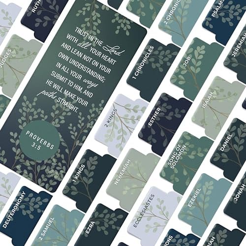 OFFILICIOUS Bibelbuchreiter - 100 Soft-Touch, laminierte Bibelreiter für das Studium der Bibel - langlebige Tabs für Bibel - protestantische & katholische Bibelreiter Großdruck - Bibelreiter für