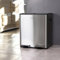 Charles Bentley 30L Double Compartment Kitchen Bin Stainless Steel Rubbish Bin Bins for Kitchen Waste Bin Pedal Bin Double Bin Pedal Bins for Kitchen Recycling Bins for Kitchen