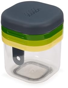 Joseph Joseph Multi-Prep Mini, Multi Hachoir Manuel, Coupe-Légumes Compact avec Couvercle, 3 Lames en Acier Inoxydable