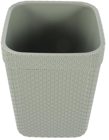TOPBATHY Plastic Waste Basket Square Rubbish Container Vintage Pattern Thickened Solid Base Easy to Clean for Home Office Kitchen Bedroom Bathroom