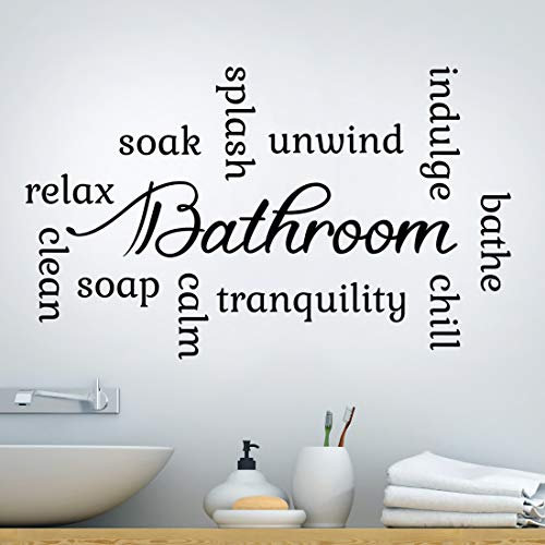 YANDAOFANG Adhesivo de Pared de Vinilo con Frase de baño para decoración de Pared de baño 49 × 79 cm