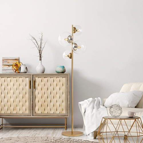 Opviq Fulgor Stehleuchte | Metallkörper, Glasabdeckung | Antik | IP20