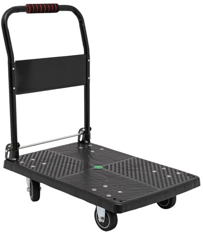 MINRS Chariot de transport pliable industriel - 48 x 72 x 85 cm - Chariot de transport avec roulettes silencieuses - Chariot de transport pliable - Chariot de transport - Aide au transport - Charge
