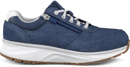 JOYA Dynamo Zip W Dark Blue, Damensneaker im Retro-Look aus Veloursleder, für Bequeme Bewegung im Alltag, gesunde Damenschuhe, Dunkelblau