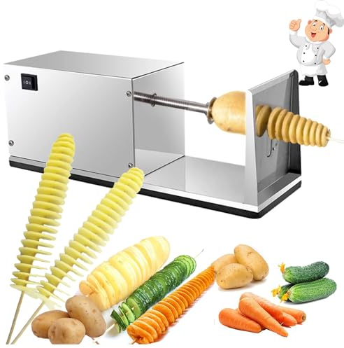 Taglia Patate A Spirale Elettrico Commerciale, Macchina Per Torre Di Patate, Affettatrice A Spirale Tornado Per Frutta, Patate, Patatine Tornado, Cetrioli O Carote, Spessore Uniforme 2,5-3 Mm