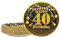 AHPYEUHK Birthday Paper Plates 7 Party Cake Dessert Plates Decorations Disposable Tableware Party Supplies (40th Black)