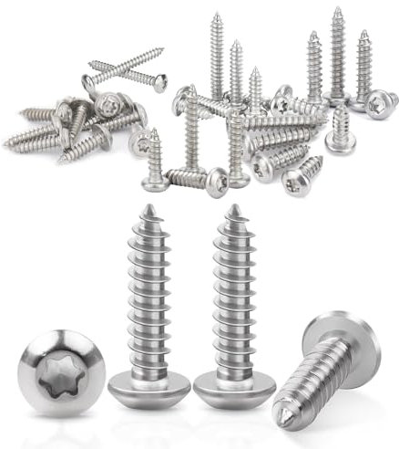 100 Pezzi Viti Autofilettanti per Legno, Viti Acciaio Inox M3 x 20 mm, Viti Autoperforanti Torx A2 V2A, Filetto Totale, Viti Autofilettanti in Acciaio Inox
