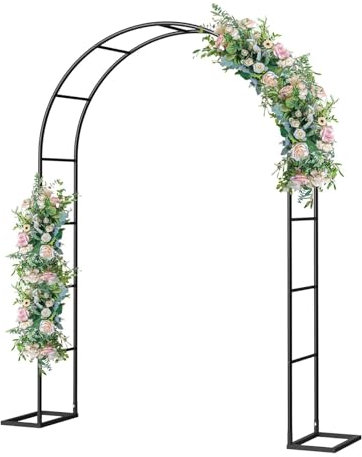 Rosenbogen Metall Stabil Garten Halbbogen，Hochzeit Bogen Garten Bogen Spalier Metall Garten Bogen Gartenlaube Torbogen Für Innen Draußen Garten Terrasse Spalier Kletterpflanze Garten(Noir,0.8x2x0.4m)