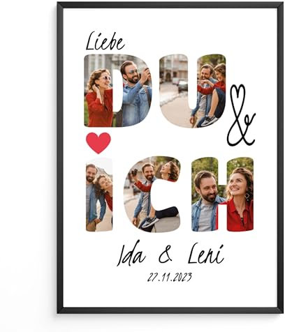 Du und ich – personalisiertes Poster – personalisiertes Geschenk für Mann oder Frau Du und ich – Poster oder Leinwand personalisierbar – Geschenk für Paare, Freund, Freundin – Geburtstag – Weihnachten