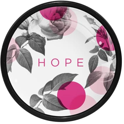 LVTISEE Küchenschrankknöpfe, Blume und Hoffnung, runde Schubladengriffe mit Schrauben, Schubladengriffe, Türbeschläge für Kommoden, Schränke, 4 Stück