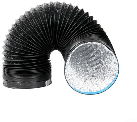 HEBEOT Flex Duct, PVC Aluminum Foil Kitchen Exhaust Hose Kitchen Range Hood Duct Exhaust Pipe Exhaust Pipe Accessories Extended Telescopic Aluminum Foil Smoke Pipe(300cm)