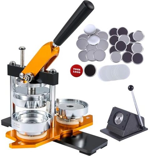 HYQNG Fridge Magnet Maker Round Badge Machine Button Maker, DIY Refrigerator Magnets Maker with 100pcs Accessories & Circle Cutter, Custom Metal Badge Maker, Make your own Fridge Magnets A Mold 58mm