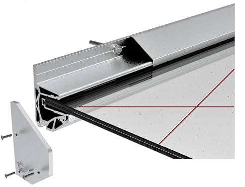 Sellon24® Aluminium Vordach 250 cm Haustürvordach Haustür Glasvordach ALU Tür Überdachung Profil für Glas 17,52 mm Glasdach Leiste Eingangsüberdachung / 2500 mm